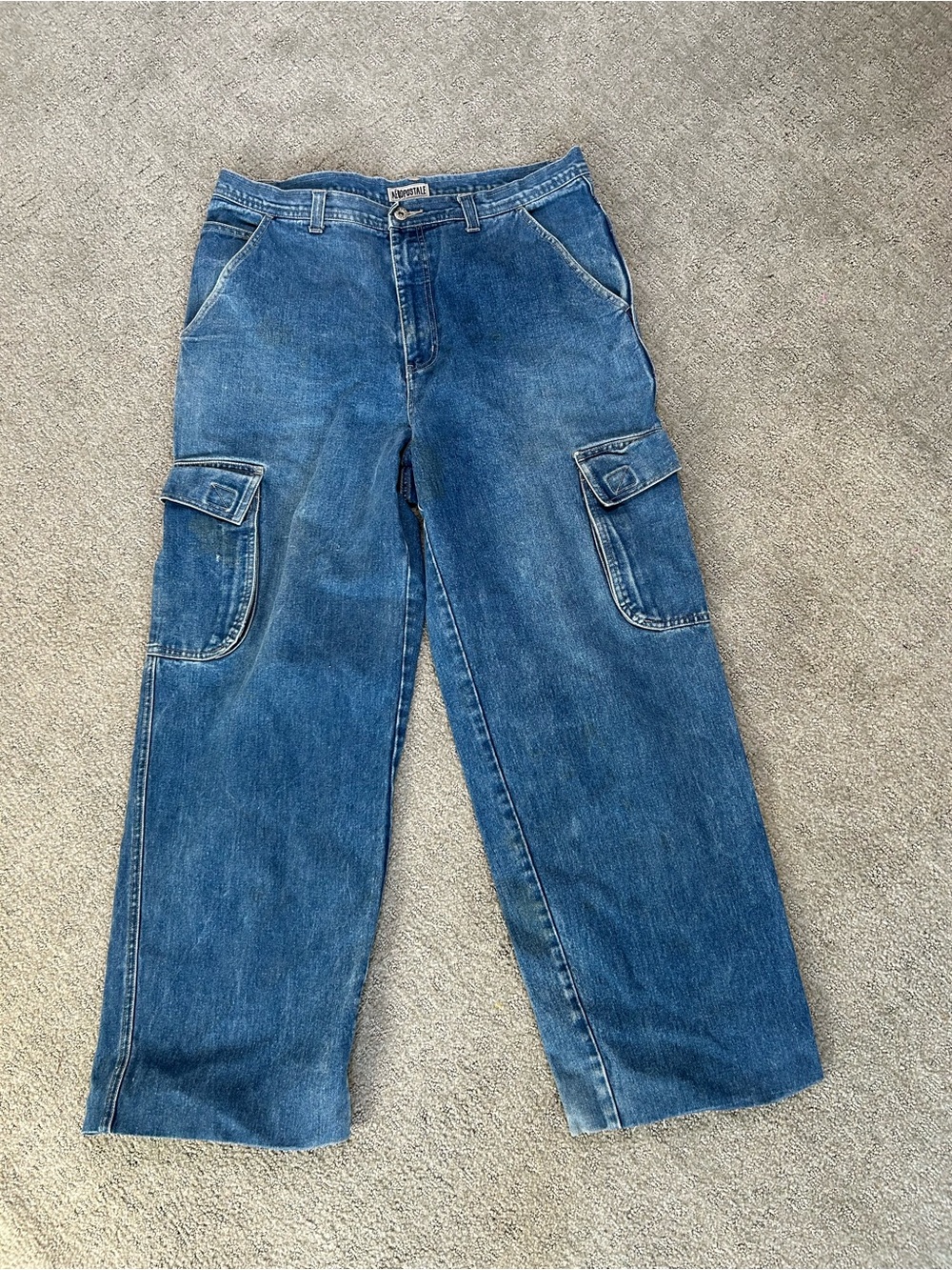 VTG Aeropostale Jeans Mens 36x34 Baggy Distressed Wide Leg Y2K Hip Grunge Skater